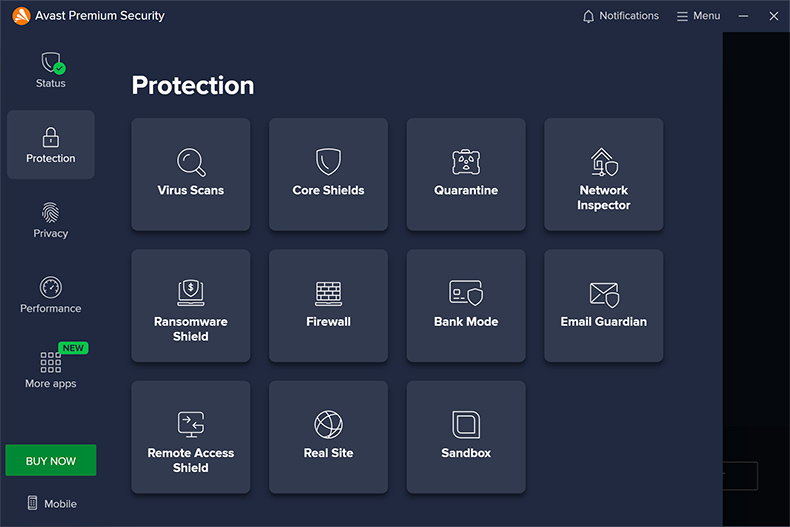 Recursos de Proteção de Avast Premium Security