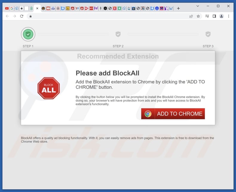 BlockAll - block ads adware promovendo o website 2