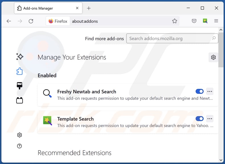 Remoção das extensões do Mozilla Firefox relacionadas com dragonboss.solutions