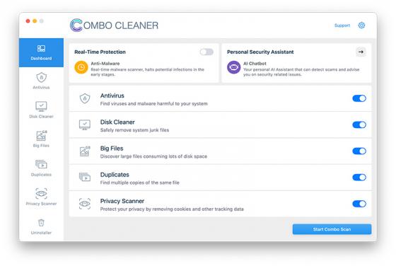 Combo Cleaner: Antivírus e Otimizador de Sistema (para computadores Mac)