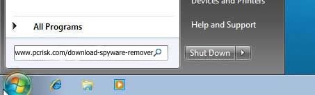 descarregar removedor utilizando uma caixa de diálogo do windows 7