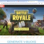 Fortnite V-Bucks Generator versão de aparência fraudulenta 4