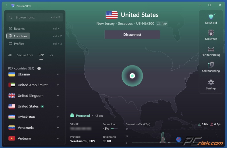 Proton VPN P2P apoio