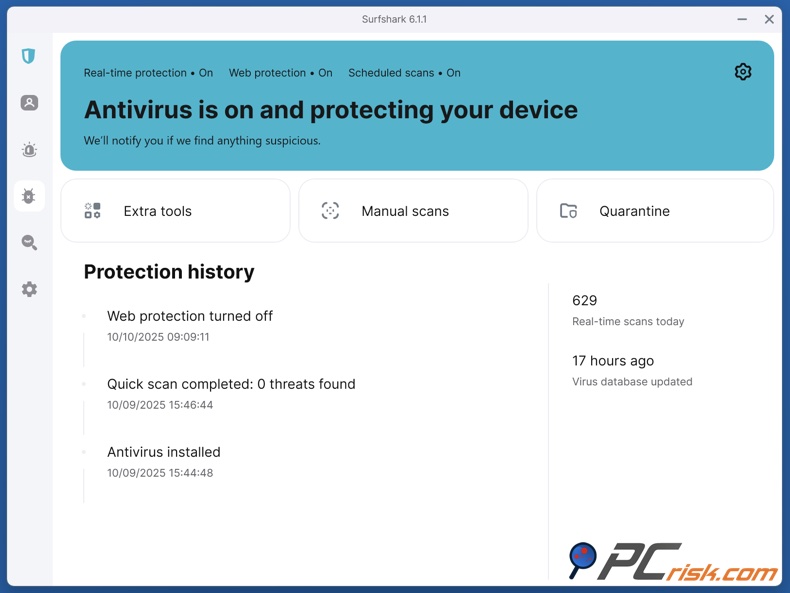 Surfshark Antivirus proteção