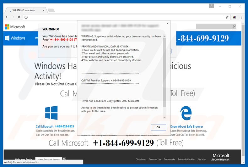 Segunda variante do esquema Suspicious Activity From Your IP Address (Atividade suspeita a partir do seu endereço IP)