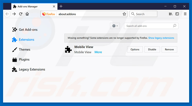 Remoção dos anúncios Pokki do Mozilla Firefox passo 2