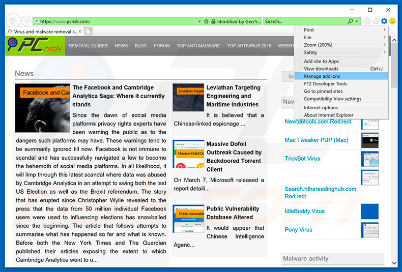 Remoção dos anúncios Pokki do passo Internet Explorer 1