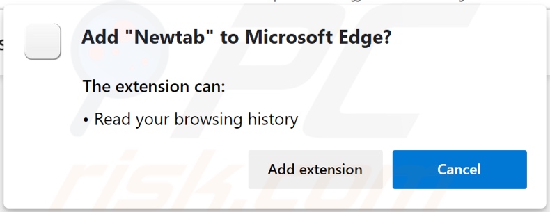 Newtab Sequestrador de navegador que pede permissão para rastrear dados