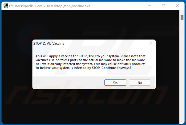 Vacina contra o ransomware Stop/Djvu da G DATA