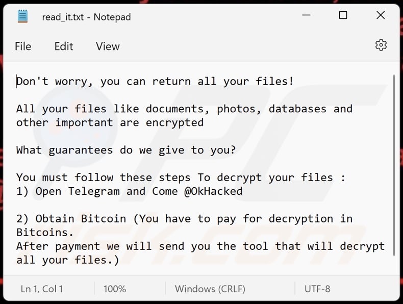 OkHacked ransomware nota de resgate (read_it.txt)