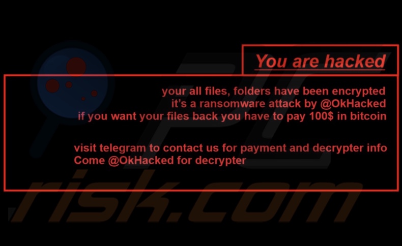 OkHacked ransomware papel de parede