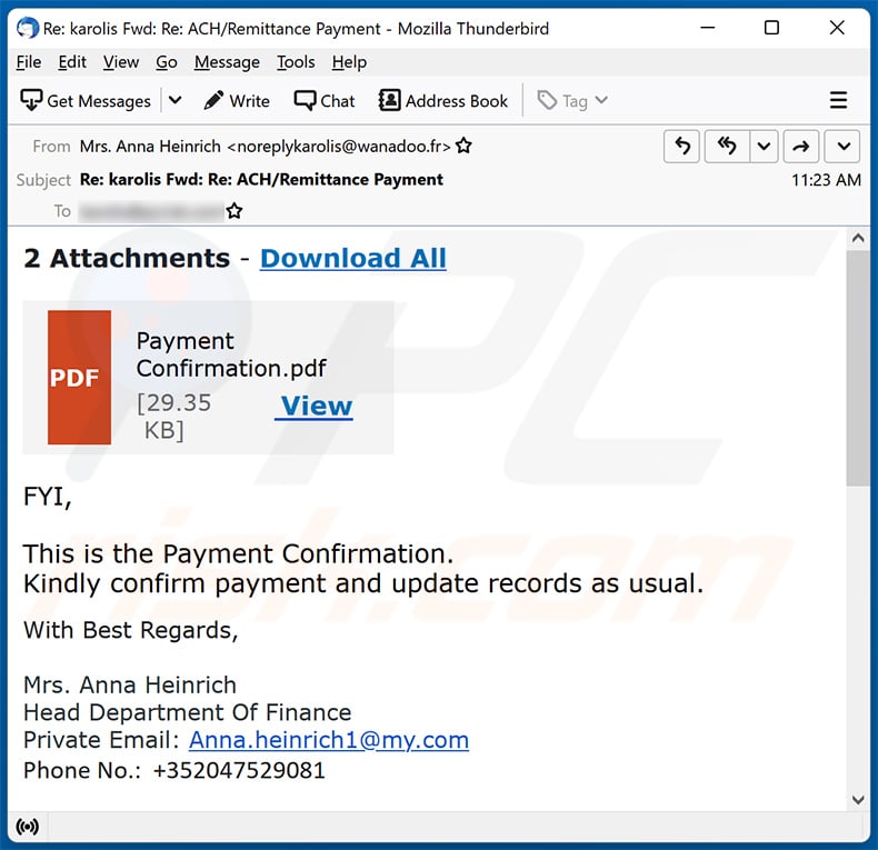 Payment Confirmation email fraude (2023-06-15)