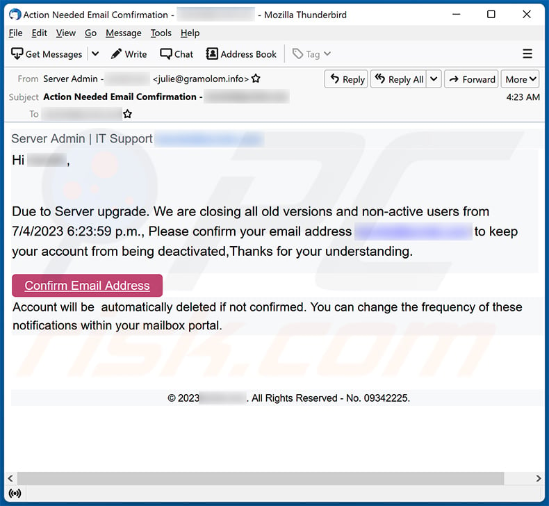 We Are Closing All Old Versions Of Email fraude (2023-07-05)