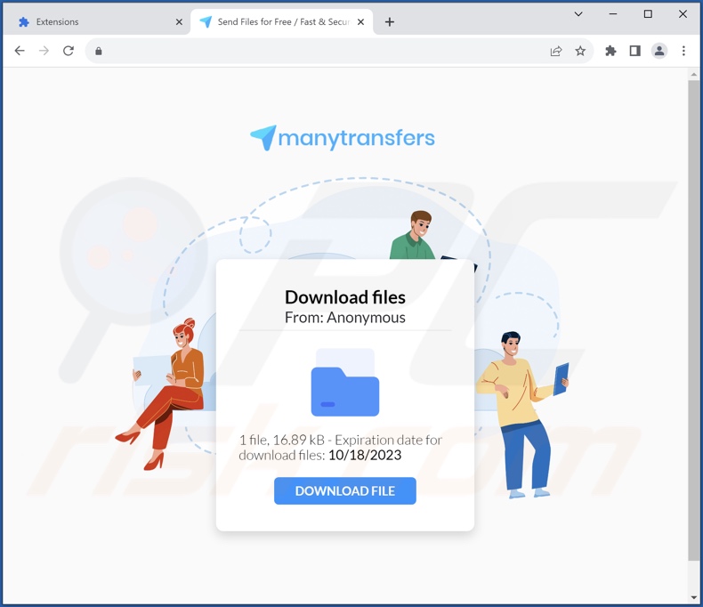 Site usado para promover uma extensão falsa do Google Drive