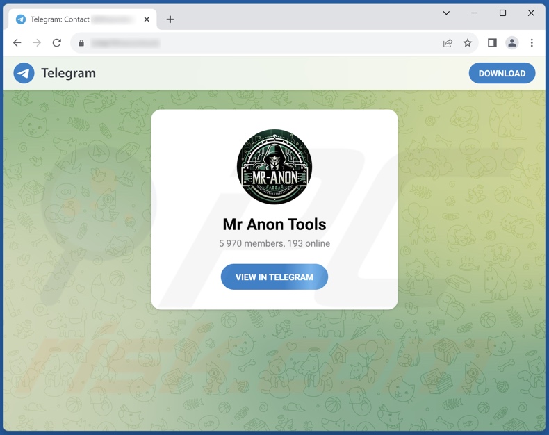 Conta de telegrama dos criadores do MrAnon stealer