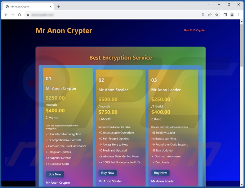 MrAnon stealer promovido em linha