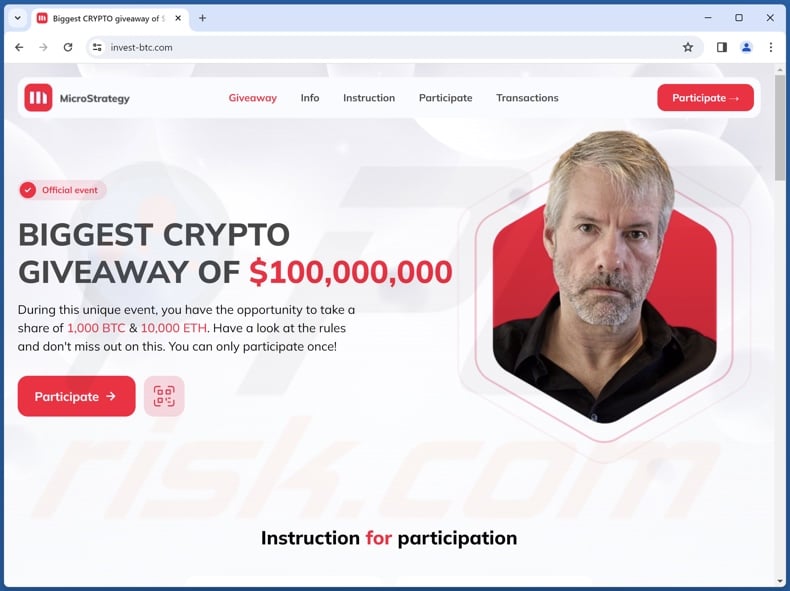 MicroStrategy Crypto Giveaway fraude