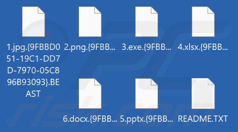Ficheiros encriptados por Beast ransomware (extensão .BEAST)