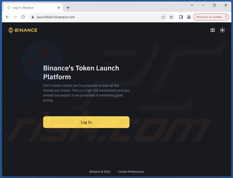 Binance's Token Launch fraude