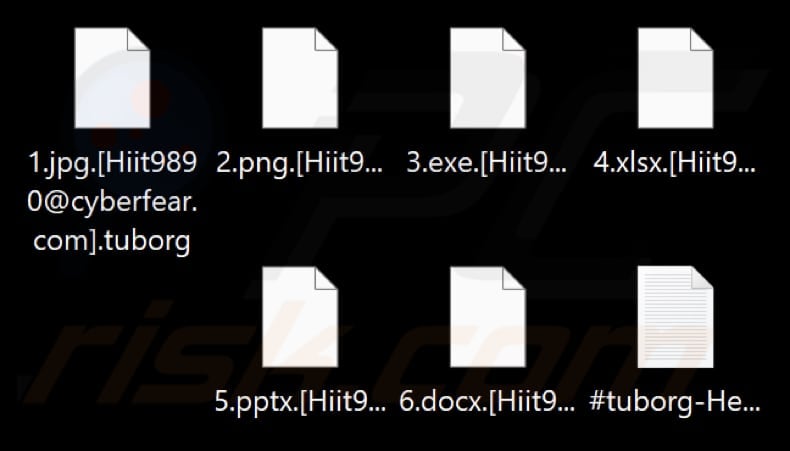 Ficheiros encriptados por Tuborg ransomware (extensão .tuborg)