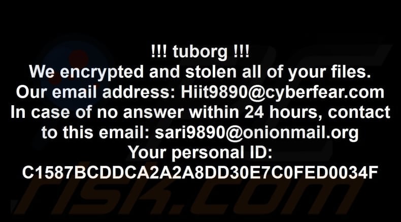 Tuborg ransomware papel de parede