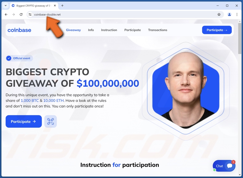 Coinbase Crypto Giveaway fraude