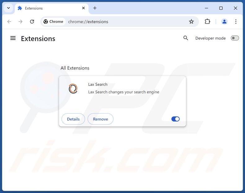 Remoção das extensões do Google Chrome relacionadas com o laxsearch.com