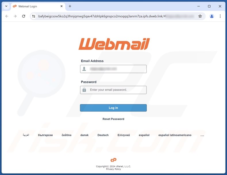 Roundcube Found Several Undelivered Messages e-mail fraudulento promovido site de phishing