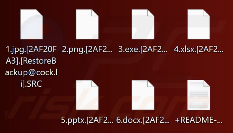 Ficheiros encriptados pelo ransomware SRC (extensão .SRC)