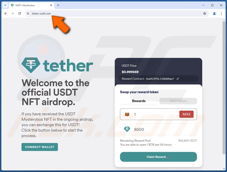 USDT NFT Airdrop fraude