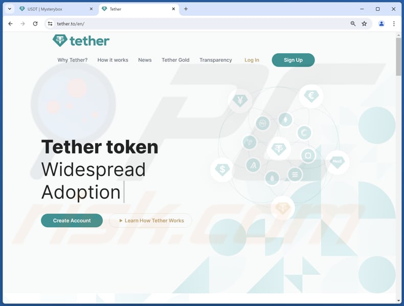 USDT NFT Airdrop sítio web real tether.to