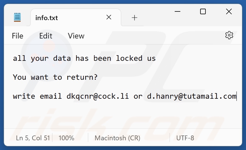 Dkq ransomware ficheiro de texto (info.txt)