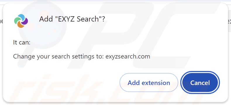 EXYZ Search Sequestrador de navegador a pedir permissões