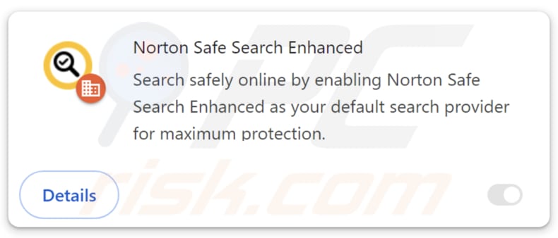 Norton Safe Search Enhanced extensão falsa