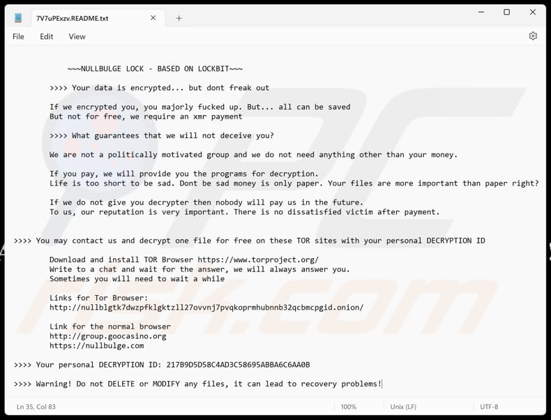 NullBulge ransomware ficheiro de texto ([extensão].README.txt)