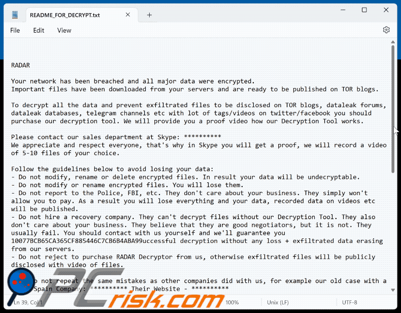 RADAR ransomware nota de resgate (README_FOR_DECRYPT.txt) GIF