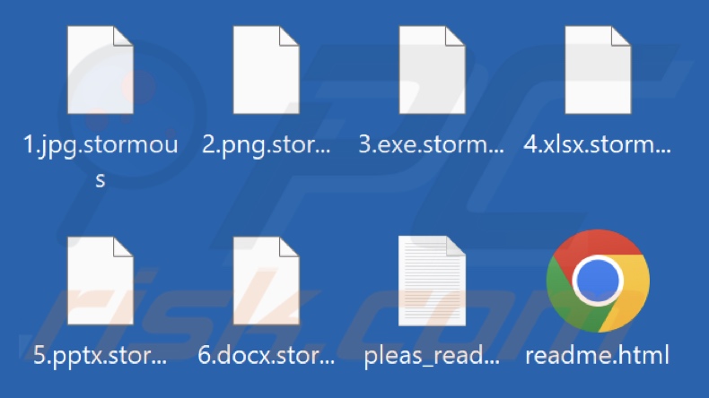 Ficheiros encriptados pelo ransomware StormCry (Stormous) (extensão .stormous)