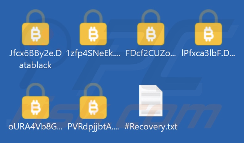 Ficheiros encriptados pelo Datablack ransomware (extensão .Datablack)