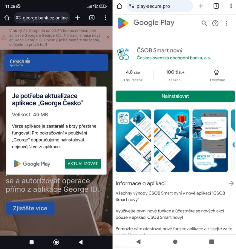 NGate malware propagação através de sítios disfarçados de sítios de bancos e do Google Play