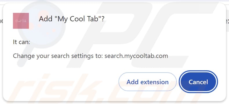 My Cool Tab Sequestrador de navegador a pedir permissões