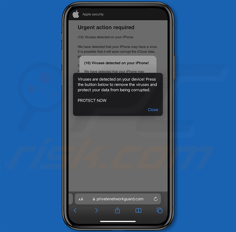 (10) Viruses Were Detected On Your iPhone pop-up fraude (2024-09-09)