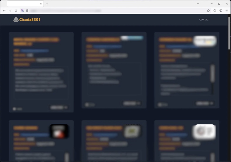 Cicada 3301 ransomware sítio web utilizado para a fuga de dados