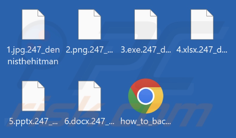 Ficheiros encriptados pelo ransomware DennisTheHitman (extensão .247_dennisthehitman)