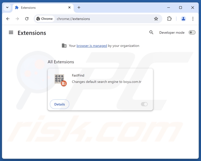 Remoção das extensões do Google Chrome relacionadas com o findflarex.com