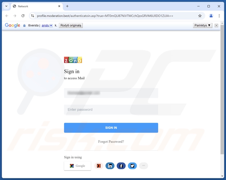 Someone Used Your Webmail Password e-mail fraudulento promovido site de phishing