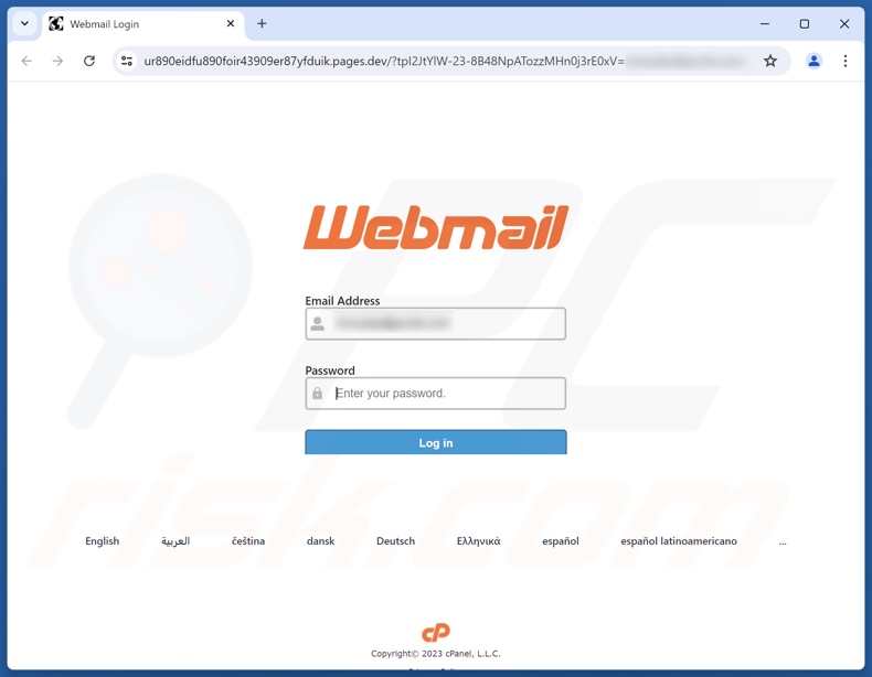 Email Password Expiration e-mail fraudulento promovido site de phishing