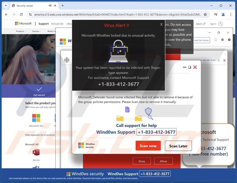 Microsoft Windows Locked Due To Unusual Activity fraude