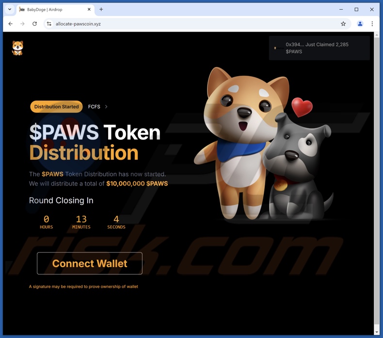 $PAWS Token Distribution fraude