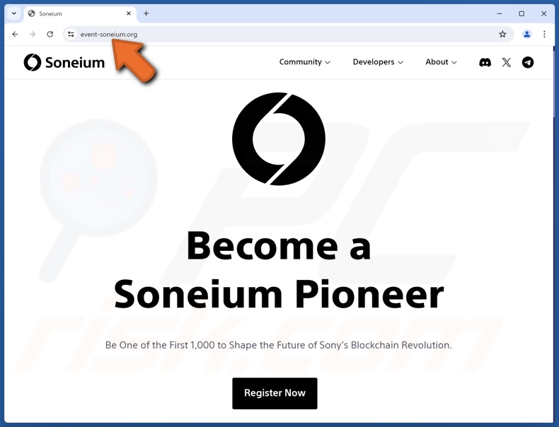 Soneium Registration fraude