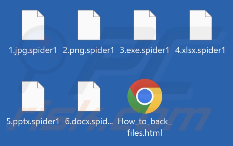 Ficheiros encriptados pelo ransomware Spider (extensão .spider1)